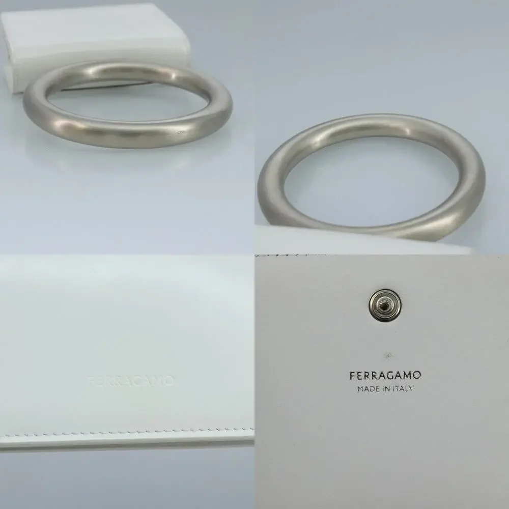 Salvatore Ferragamo Leather Hand Pouch White